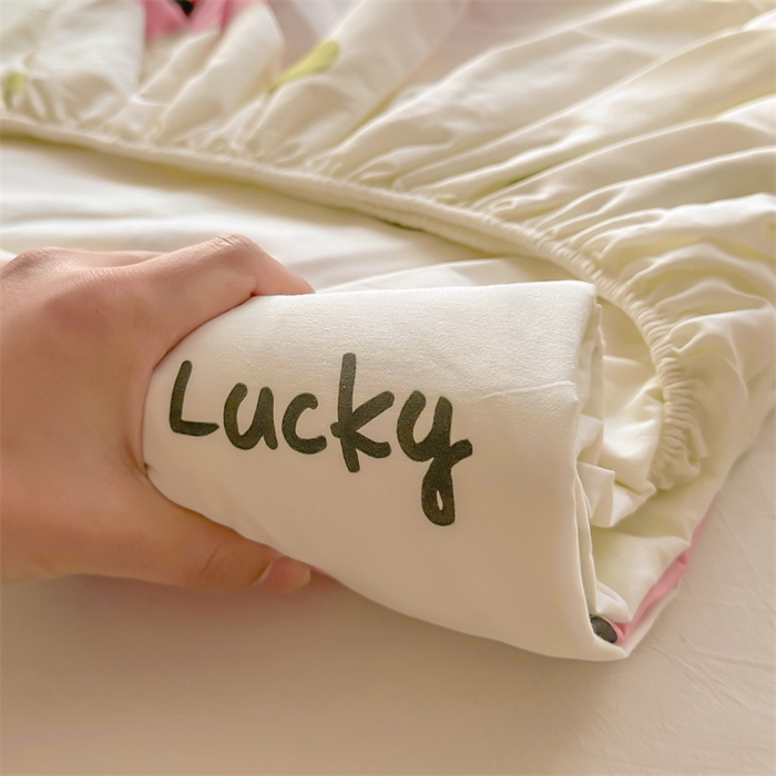 91家纺网 家纺一手货源 找家纺  雯豆家纺 2024新款全棉纯棉单件被套小清新印花被罩三件套 全棉被套-波点樱桃