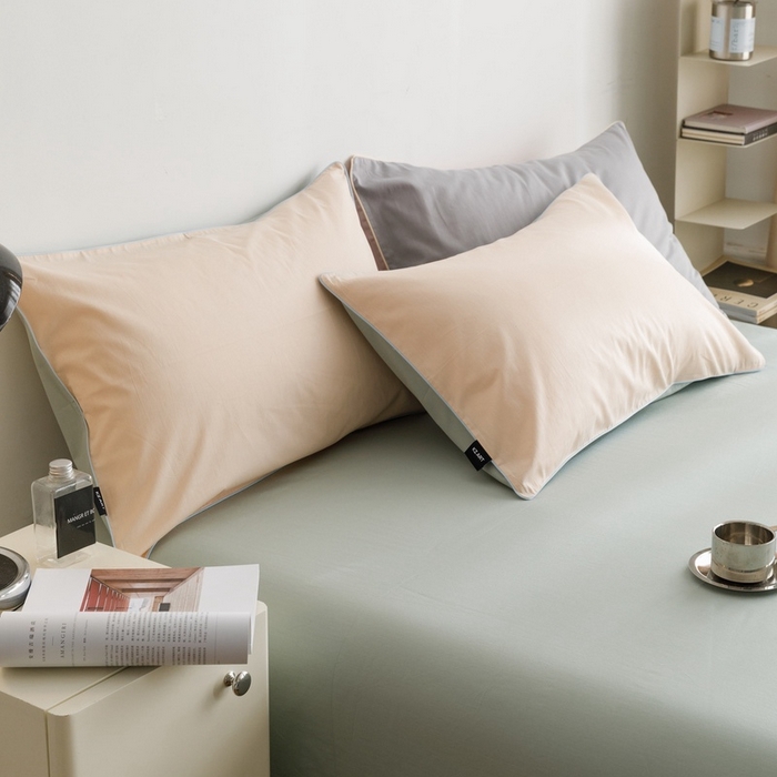 91家纺网 家纺一手货源 找家纺 卡姿家纺 2024春夏纯色双拼嵌绳款单床单—莫琳 莫琳 床单春风绿