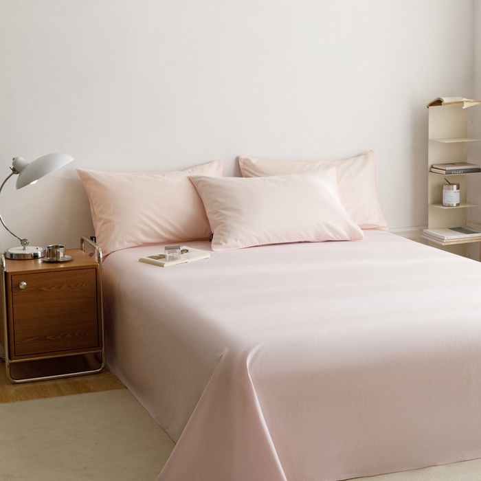 91家纺网 家纺一手货源 找家纺 卡姿家纺 2024春夏纯色双拼嵌绳款单床单—莫琳 莫琳 床单微微紫