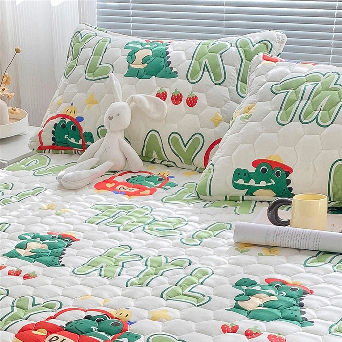 91家纺网 家纺一手货源 找家纺  九亭家纺 2024新款全棉夹棉防口水防头油枕套 防水款-鳄鱼日记