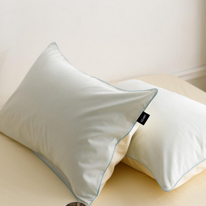 91家纺网 家纺一手货源 找家纺 卡姿家纺 2024春夏纯色双拼嵌绳款单枕套—莫琳 莫琳 枕套清新黄