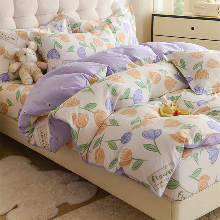 91家纺网 家纺一手货源 找家纺 八十八家纺 2025新款全棉12868床笠款四件套 雅晴