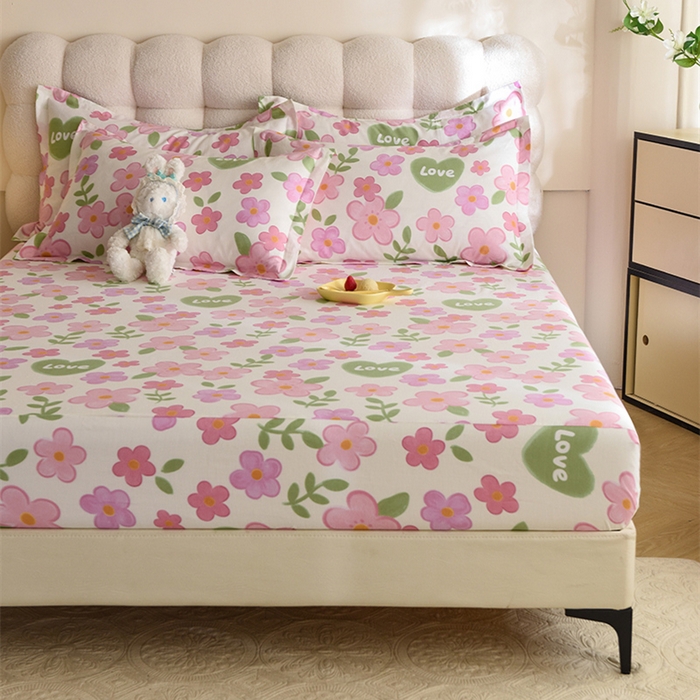 91家纺网 家纺一手货源 找家纺 八十八家纺 2025新款全棉12868系列单品床笠 花夏未央