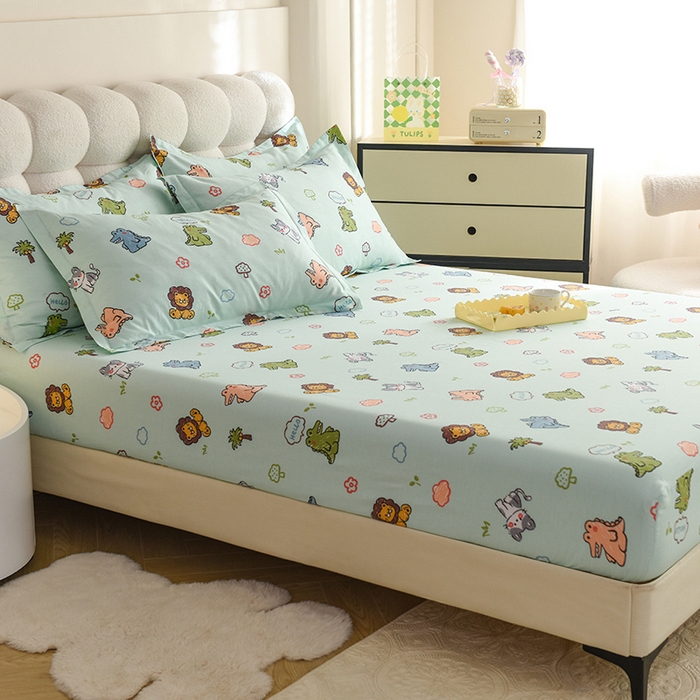 91家纺网 家纺一手货源 找家纺 八十八家纺 2025新款全棉12868系列单品床笠 森森乐园