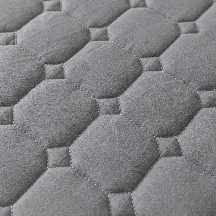 91家纺网 家纺一手货源 找家纺 鑫钰 2024新款无印风水洗棉水洗亲肤大豆夹棉床笠-简格 简格-绅士灰