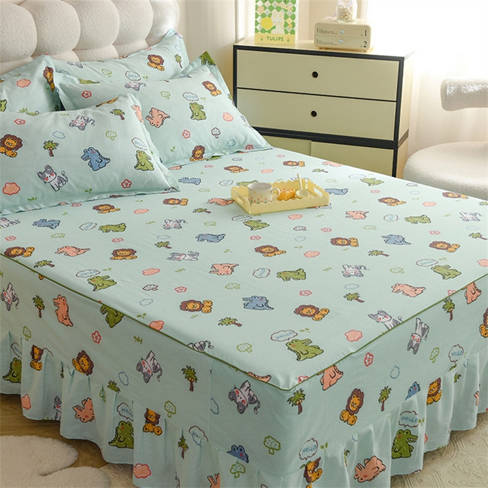 91家纺网 家纺一手货源 找家纺 八十八家纺 2025新款全棉12868系列四件套单品床裙 森森乐园