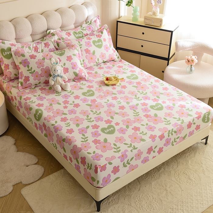 91家纺网 家纺一手货源 找家纺 八十八家纺 2025新款全棉12868系列单品床笠 花夏未央