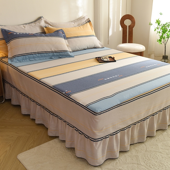 91家纺网 家纺一手货源 找家纺 八十八家纺 2025新款全棉12868系列四件套单品床裙 极光