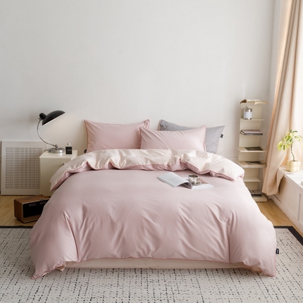 91家纺网 家纺一手货源 找家纺 （总）卡姿家纺 2024春夏纯色双拼嵌绳款四件套—莫琳