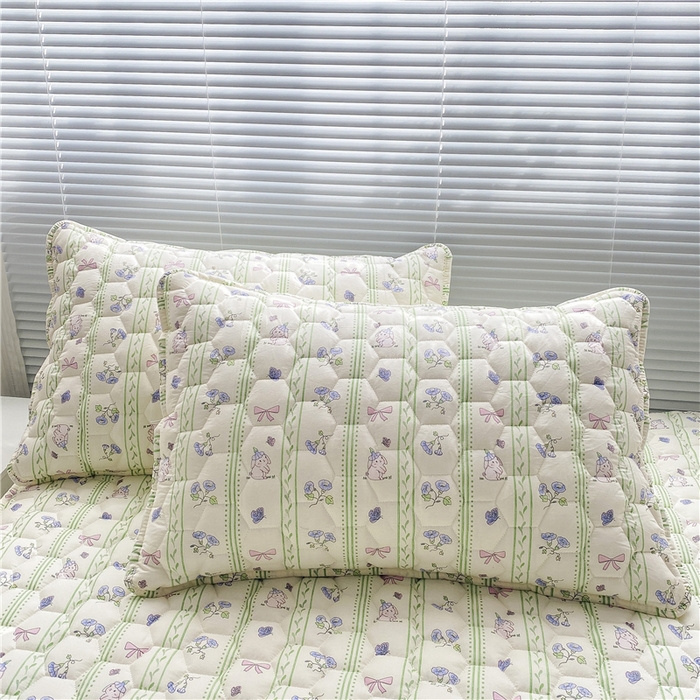91家纺网 家纺一手货源 找家纺  九亭家纺 2024新款全棉夹棉防口水防头油枕套 防水-蝴蝶结