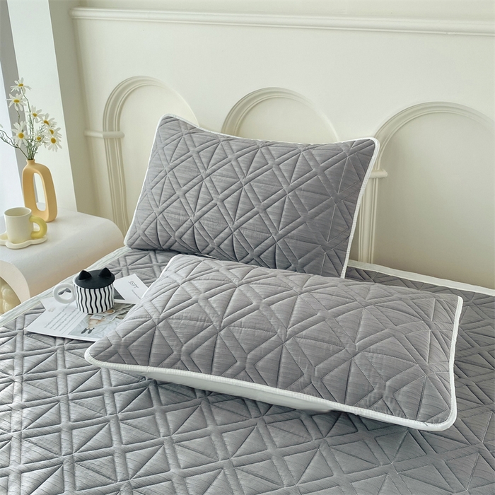 91家纺网 家纺一手货源 找家纺 鑫钰 2024新款A类水洗棉大豆夹棉床护垫 芊语-高级灰