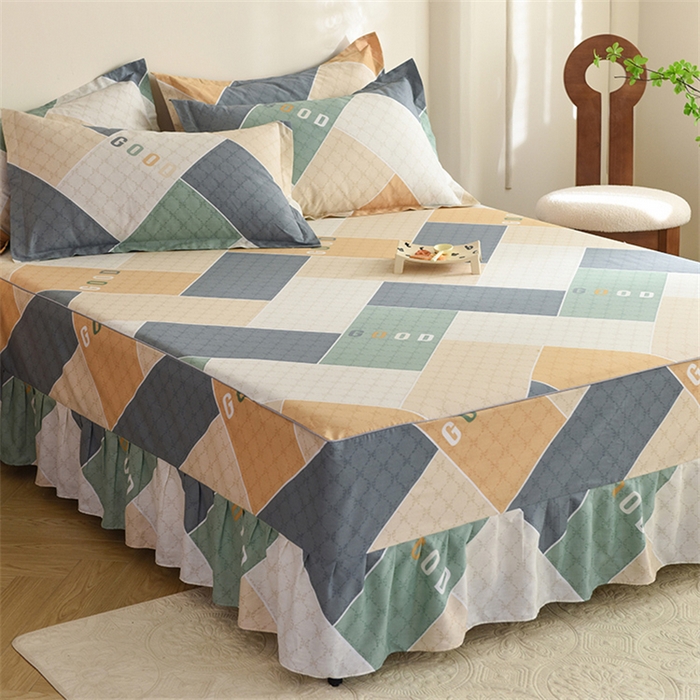 91家纺网 家纺一手货源 找家纺 八十八家纺 2025新款全棉12868系列四件套单品床裙 街角咖啡