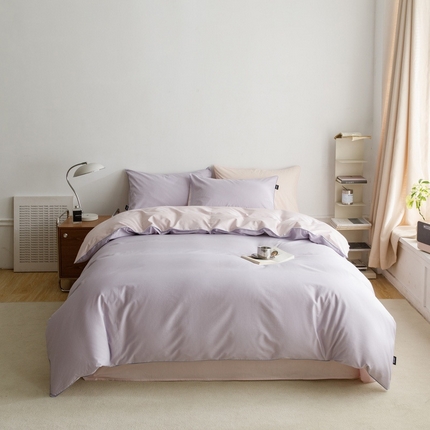 91家纺网 家纺一手货源 找家纺 （总）卡姿家纺 2024春夏纯色双拼嵌绳款四件套—莫琳