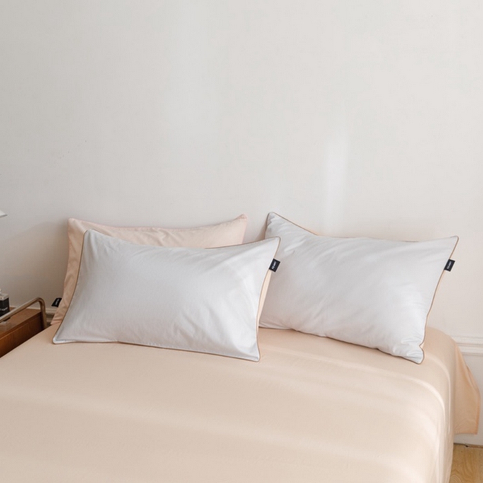 91家纺网 家纺一手货源 找家纺 卡姿家纺 2024春夏纯色双拼嵌绳款单床单—莫琳 莫琳 床单米杏