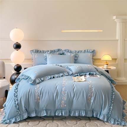 蓝米卡夫 2024新品-全棉淑女风刺绣花边高定工艺款 淑女风-蓝颜知己