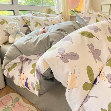  集布 2024新款13070全棉印花系列单被套 灰灰熊