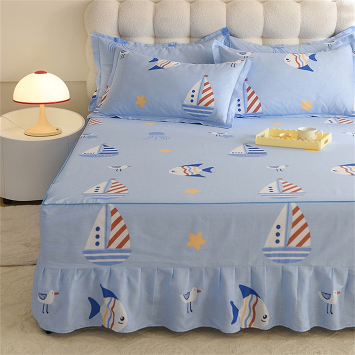 91家纺网 家纺一手货源 找家纺 八十八家纺 2025新款全棉12868系列四件套单品床裙 海洋之星