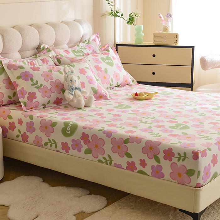 91家纺网 家纺一手货源 找家纺 八十八家纺 2025新款全棉12868系列单品床笠 花夏未央