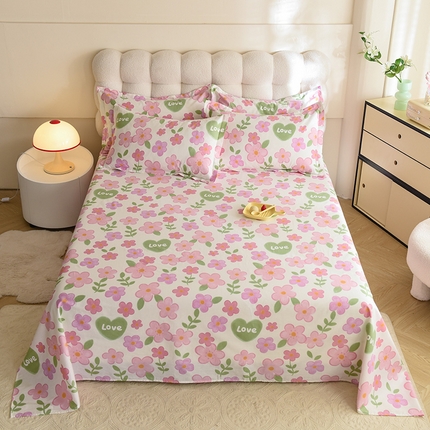 91家纺网 家纺一手货源 找家纺 八十八家纺2025新款全棉12868系列四件套单品床单 花夏未央