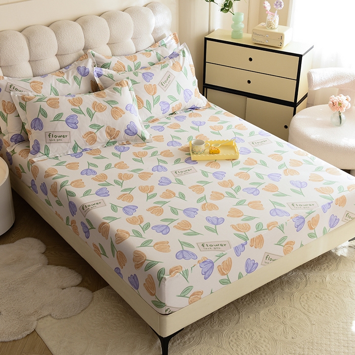 91家纺网 家纺一手货源 找家纺 八十八家纺 2025新款全棉12868系列单品床笠 雅晴