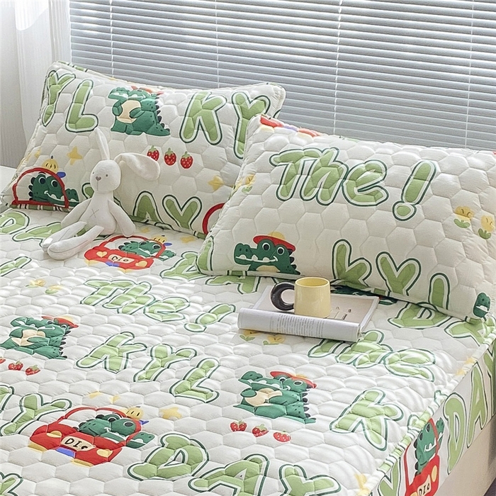 91家纺网 家纺一手货源 找家纺  九亭家纺 2024新款全棉夹棉防口水防头油枕套 防水款-鳄鱼日记