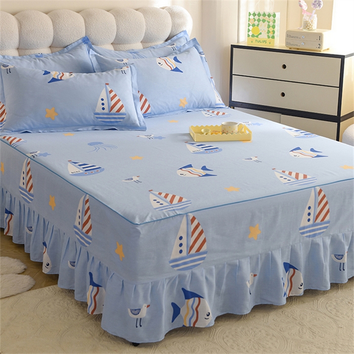 91家纺网 家纺一手货源 找家纺 八十八家纺 2025新款全棉12868系列四件套单品床裙 海洋之星