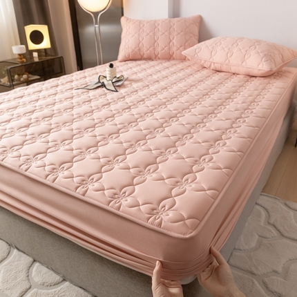 91家纺网 家纺一手货源 找家纺 （总）鑫钰 2024新款原棉大豆夹棉床笠-幸运花