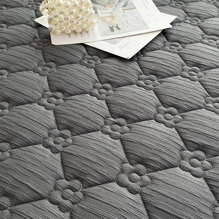 91家纺网 家纺一手货源 找家纺 鑫钰 2024新款A类水洗棉大豆夹棉床护垫 太阳花-高级灰