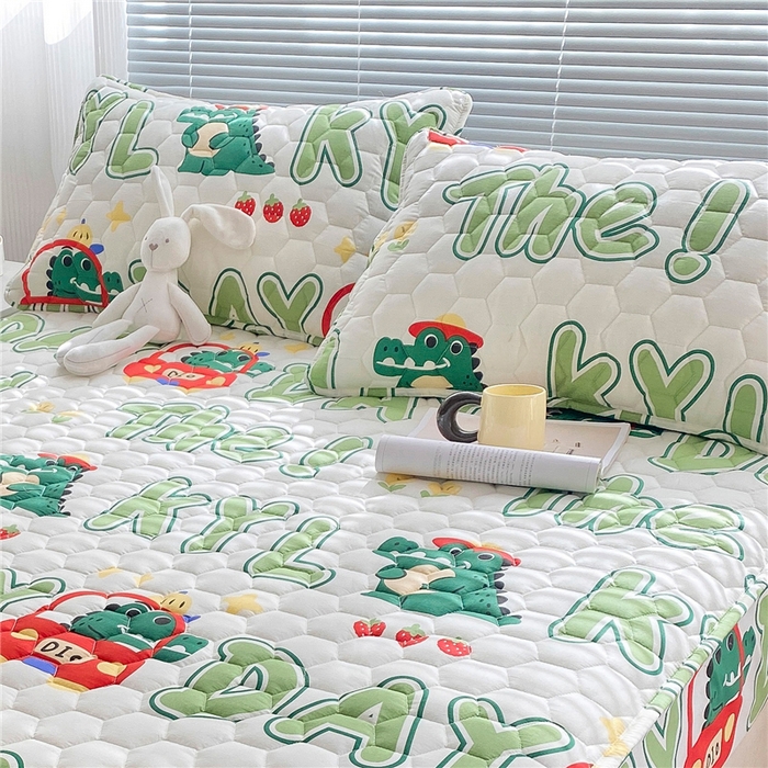 91家纺网 家纺一手货源 找家纺  九亭家纺 2024新款全棉夹棉防口水防头油枕套 防水款-鳄鱼日记