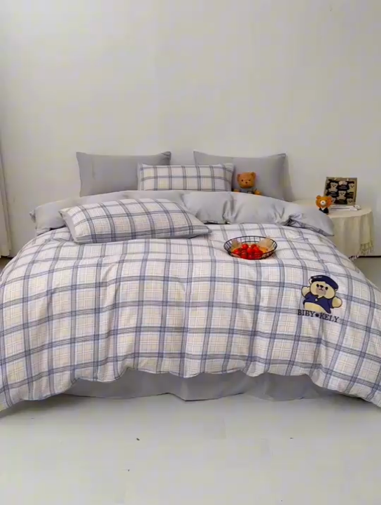 91家纺网 家纺一手货源 找家纺 总潮邦 2025新款春夏亲肤水洗棉刺绣四件套-贝恩熊（含买家秀）