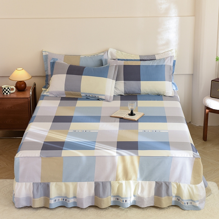 91家纺网 家纺一手货源 找家纺 八十八家纺 2025新款全棉12868系列四件套单品床裙 简伯格