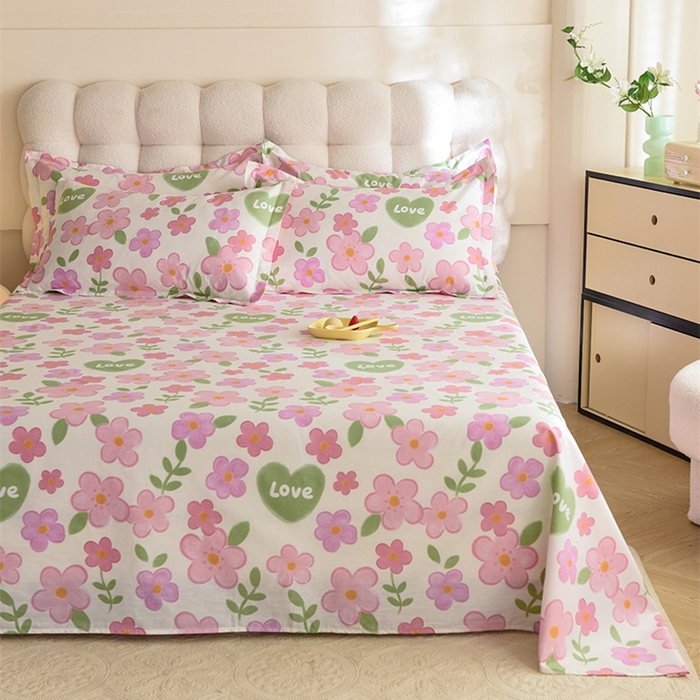 91家纺网 家纺一手货源 找家纺 八十八家纺2025新款全棉12868系列四件套单品床单 花夏未央