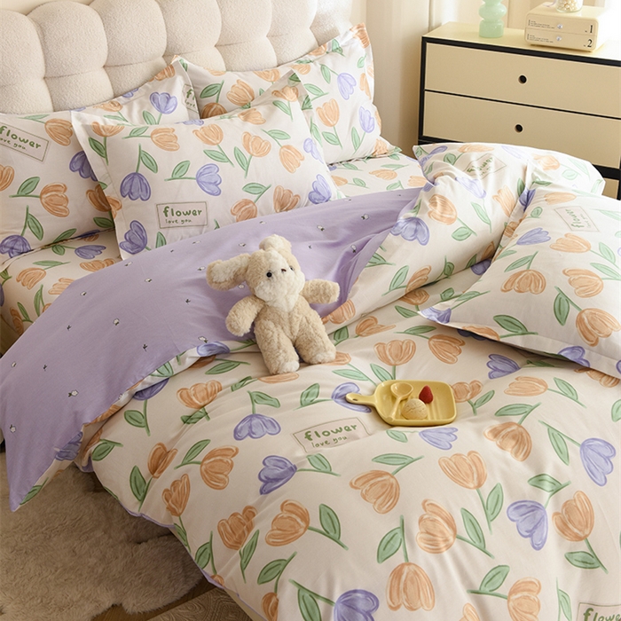 91家纺网 家纺一手货源 找家纺 八十八家纺 2025新款全棉12868床笠款四件套 雅晴