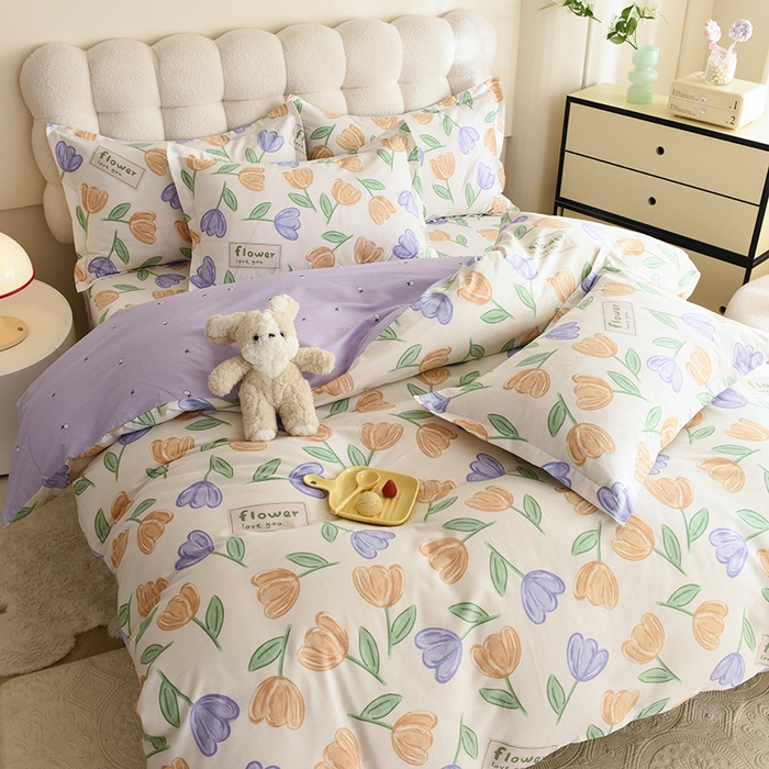 91家纺网 家纺一手货源 找家纺 八十八家纺 2025新款全棉12868床笠款四件套 雅晴