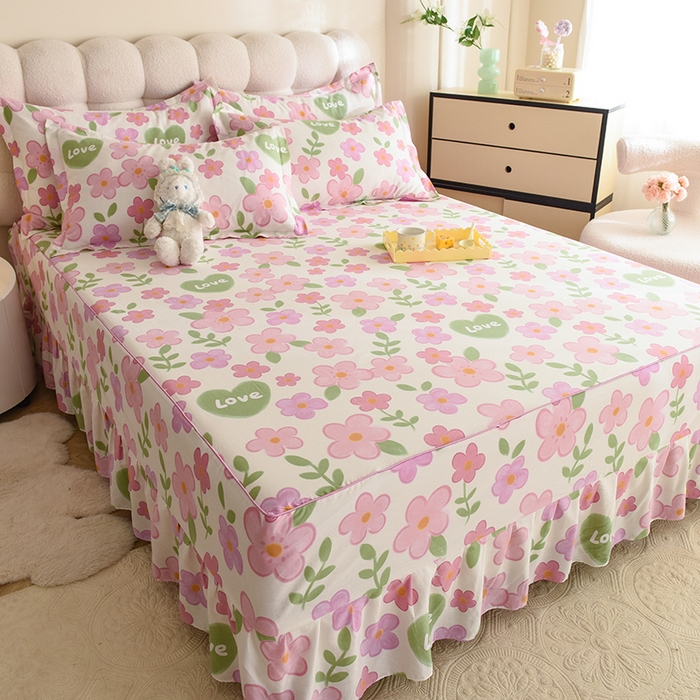 91家纺网 家纺一手货源 找家纺 八十八家纺 2025新款全棉12868系列四件套单品床裙 花夏未央