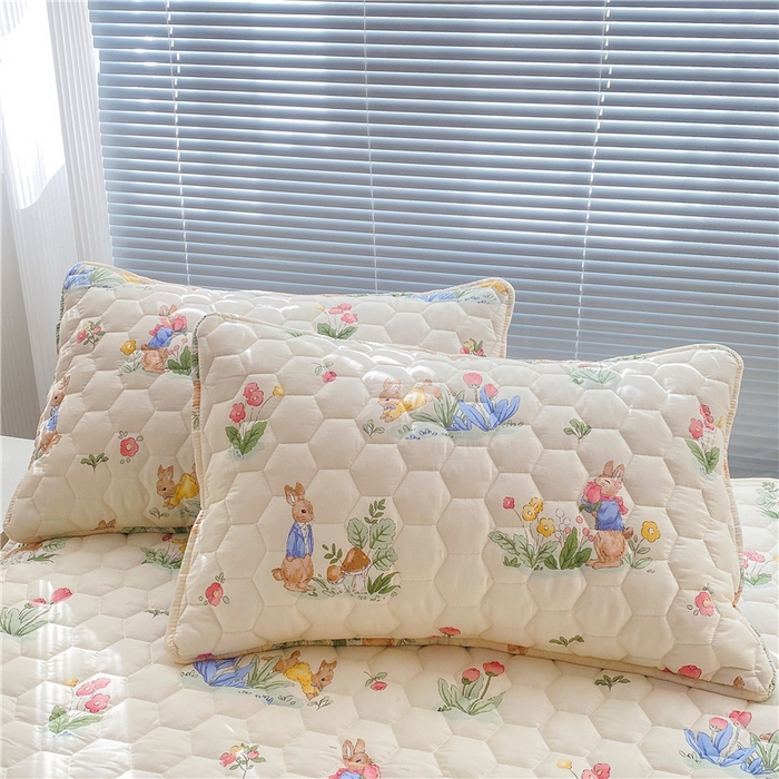91家纺网 家纺一手货源 找家纺  九亭家纺 2024新款全棉夹棉防口水防头油枕套 防水-蘑菇屋
