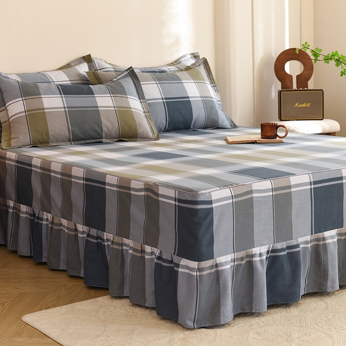 91家纺网 家纺一手货源 找家纺 八十八家纺 2025新款全棉12868系列四件套单品床裙 加州风情