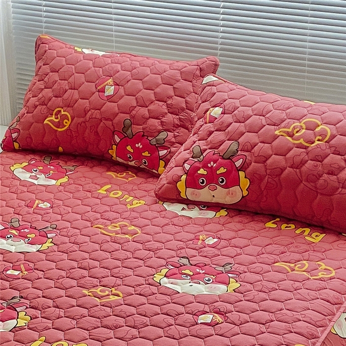 91家纺网 家纺一手货源 找家纺  九亭家纺 2024新款全棉夹棉防口水防头油枕套 防水-红运龙