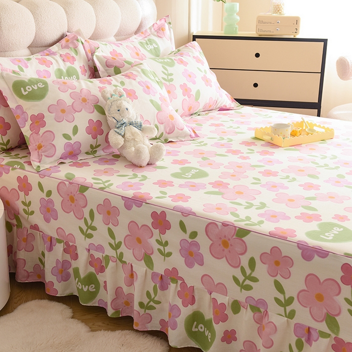 91家纺网 家纺一手货源 找家纺 八十八家纺 2025新款全棉12868系列四件套单品床裙 花夏未央