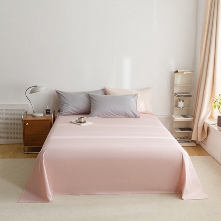 卡姿家纺 2024春夏纯色双拼嵌绳款单床单—莫琳 莫琳 床单芍药粉