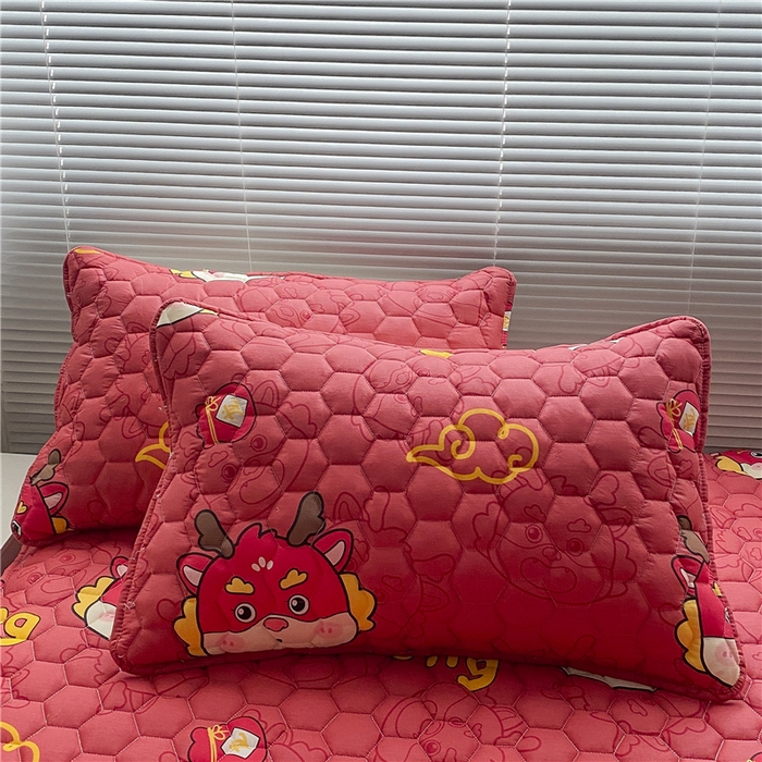 91家纺网 家纺一手货源 找家纺  九亭家纺 2024新款全棉夹棉防口水防头油枕套 防水-红运龙