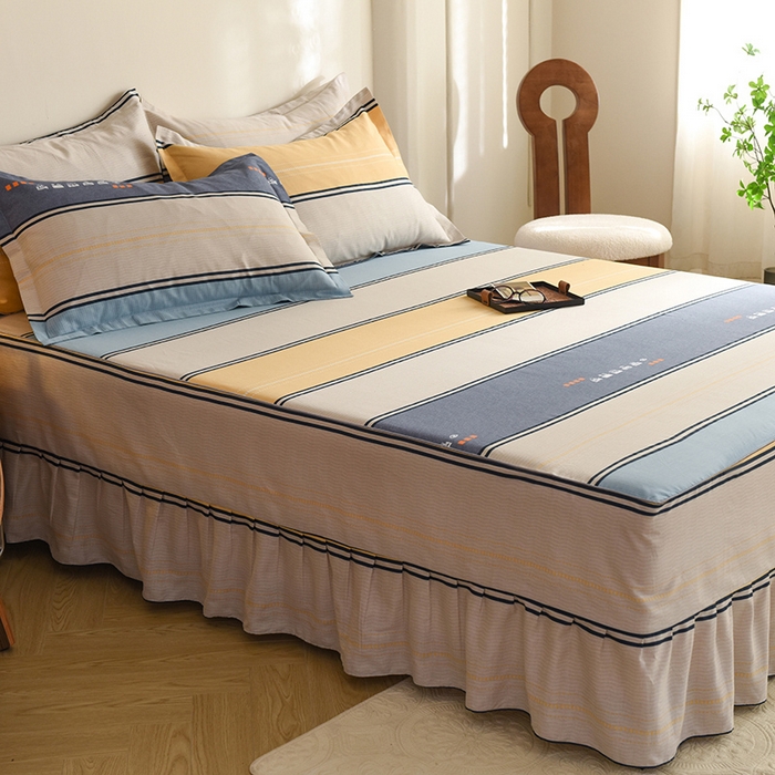 91家纺网 家纺一手货源 找家纺 八十八家纺 2025新款全棉12868系列四件套单品床裙 极光