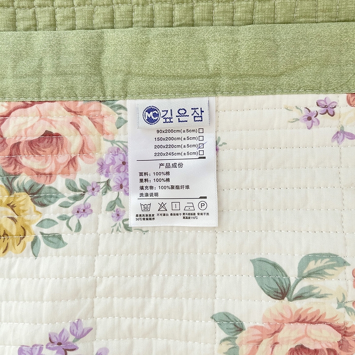 91家纺网 家纺一手货源 找家纺 沐纯家居 2024新款40S13372双面纯棉床盖三件套 粉末年华