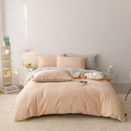 91家纺网 家纺一手货源 找家纺 （总）卡姿家纺 2024春夏简约纽扣款四件套—夏沫