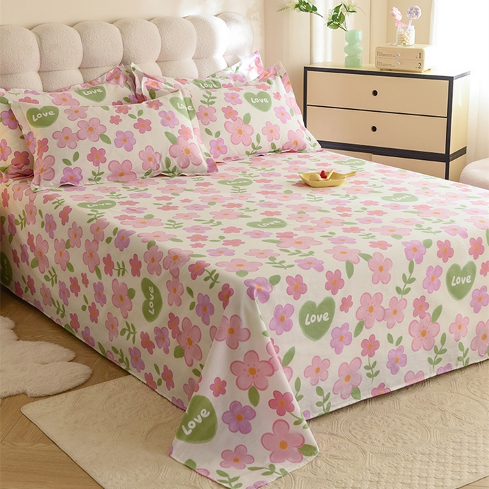 91家纺网 家纺一手货源 找家纺 八十八家纺2025新款全棉12868系列四件套单品床单 花夏未央