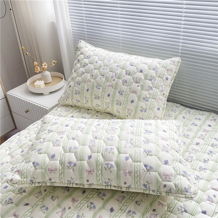  九亭家纺 2024新款全棉夹棉防口水防头油枕套 防水-蝴蝶结