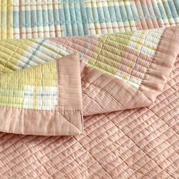 91家纺网 家纺一手货源 找家纺 沐纯家居 2024新款40S13372双面纯棉床盖三件套 心韵