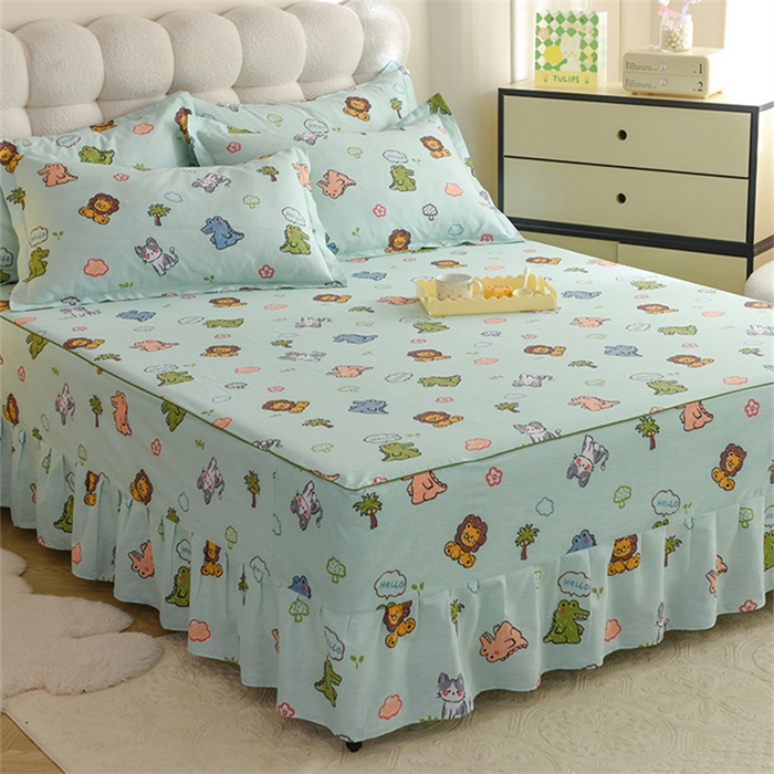 91家纺网 家纺一手货源 找家纺 八十八家纺 2025新款全棉12868系列四件套单品床裙 森森乐园