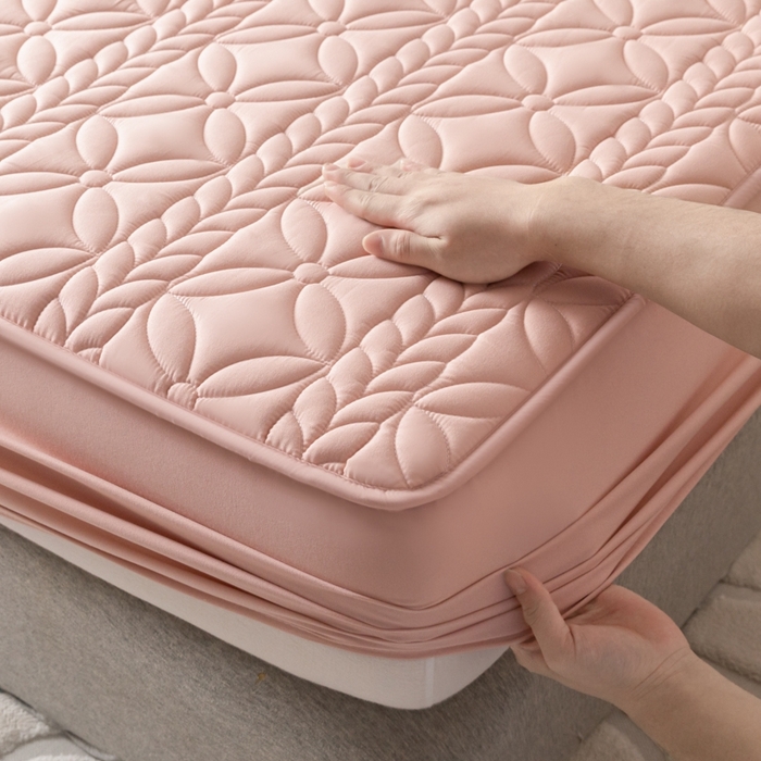 91家纺网 家纺一手货源 找家纺 （总）鑫钰 2024新款A类防水大豆夹棉床笠-麦穗