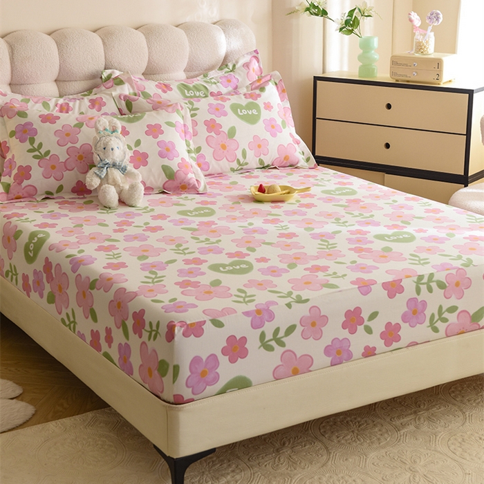 91家纺网 家纺一手货源 找家纺 八十八家纺 2025新款全棉12868系列单品床笠 花夏未央